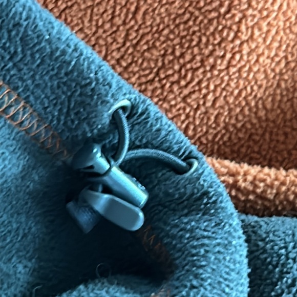 The North Face Color Block Orange & Grey Full Zip Fleece Jacket w Zipper Pockets - Picture 9 of 10